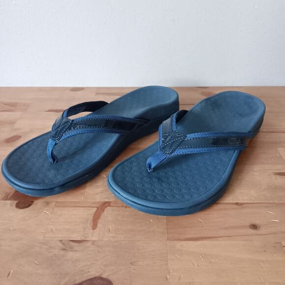 Vionic Tide Toe Post Women's Orthotic Sandals, Patent Leather Navy, Size US 11M - Picture 6 of 10